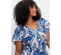 Maxikleid im Paisleymuster, mit Smokbund, offwhite gemustert, Gr.50
