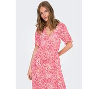 Maxikleid ONLY "ONLCHIANTI S/S LONG DRESS WVN NOOS", Damen, Gr. XS, N-Gr, cloud dancer aop:sikka graphic, Web, Obermaterial: 100% Viskose, bedruckt, regular fit knöchellang, V-Ausschnitt, Kleider Maxi