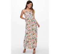 Maxikleid ONLY "ONLWINNER S/L MAXI DRESS NOOS PTM", Damen, Gr. 42 (XL), N-Gr, bunt (cloud dancer aop:blurry flower), Web, Obermaterial: 97% Polyester, 3% Elasthan, gemustert, regular fit lang, Rundhal