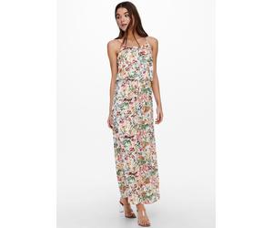 Maxikleid ONLY "ONLWINNER S/L MAXI DRESS NOOS PTM", Damen, Gr. 42 (XL), N-Gr, bunt (cloud dancer aop:blurry flower), Web, Obermaterial: 97% Polyester, 3% Elasthan, gemustert, regular fit lang, Rundhal