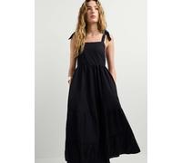 Maxikleid PEPE JEANS "dress LARIETA DRESS", Damen, Gr. S, Normalgrößen, schwarz, 100% Baumwolle, Kleider Maxikleid (77409640-S) schwarz