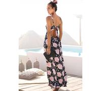 Maxikleid S.OLIVER, Damen, Gr. 40, N-Gr, bunt (bedruckt), Jersey, Obermaterial: 95% Viskose, 5% Elasthan, bedruckt, figurumspielend bodenlang, Rundhals, Kleider Maxikleid, mit tiefem Rückenausschnitt,