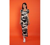 Maxikleid SEIDEL MODEN, Damen, Gr. 44, N-Gr, beige,18, Jersey, Obermaterial: 96% Viskose, 4% Elasthan, bedruckt, geblümt, körpernah lang, Rundhals, Kleider Maxikleid, mit floralem Muster, MADE IN GERM