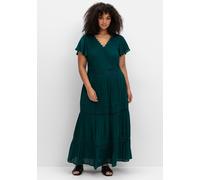 Maxikleid SHEEGO BY JOE BROWNS "Maxikleid", Damen, Gr. 44, Normalgrößen, blau (petrol), 100% Viskose, Spitze:100% Baumwolle, unifarben, lang, V-Ausschnitt, Kleider Maxikleid (52556212-44) petrol