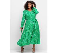 Maxikleid SHEEGO BY JOE BROWNS "Maxikleid", Damen, Gr. 58, Normalgrößen, grün, 100% Viskose, bedruckt, gemustert, mehrfarbig, lang, V-Ausschnitt, Kleider Maxikleid (73183961-58) grün