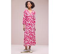 Maxikleid STREET ONE, Damen, Gr. 34, EURO-Größen, magenta dream, Stoff, 100% Viskose, gemustert, comfort fit knöchelfrei, Rundhals, Bündchen, Kleider Maxikleid, mit allover Print (20056539-34) magenta