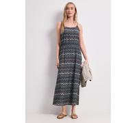 Maxikleid STREET ONE, Damen, Gr. 40, EURO-Größen, frozen wave, Stoff, 88% Viskose, 12% Polyamid, bedruckt, regular fit knöchelfrei, Rundhals, abgesteppt, Kleider Maxikleid, aus Viskose (77566648-40) f