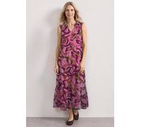 Maxikleid STREET ONE, Damen, Gr. 42, EURO-Größen, bunt (magenta dream), Stoff, Obermaterial: 100% Polyester. Unterkleid: 100% Modal, geblümt, comfort fit knöchelfrei, Rundhals, normaler Saum, Kleider