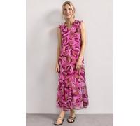 Maxikleid STREET ONE, Damen, Gr. 46, EURO-Größen, bunt (magenta dream), Stoff, Obermaterial: 100% Polyester. Unterkleid: 100% Modal, geblümt, comfort fit knöchelfrei, Rundhals, normaler Saum, Kleider