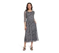 Maxikleid VERA MONT "Damen mit Leoprint", Damen, Gr. 42, Normalgrößen, schwarz (grau, schwarz), Mesh, Obermaterial: 95% Polyester, 5% Elasthan; Futter: 100% Polyester, tailliert lang, Kleider Maxiklei