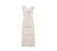 Maxikleid VERO MODA "VMESTELLA SL MAXI DRESS EXP", Damen, Gr. XS, N-Gr, hellweiß aop:flower aop, Obermaterial: 50% Nylon, 50% Viskose, bedruckt, normal lang, Rundhals, Kleider Maxikleid, Viskosemischu
