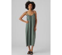 Maxikleid VERO MODA "VMLUNA SINGLET ANKLE DRESS NOOS", Damen, Gr. L, N-Gr, laurel wreath, Jersey, Obermaterial: 60% Baumwolle, 40% Polyester, unifarben, normal lang, Rundhals, Kleider Maxikleid, Baumw