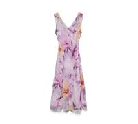 Maxikleid VERO MODA "VMSADIE SL CUTLINE ANKLE DRESS EXP", Damen, Gr. S, N-Gr, pink lavender aop:orchid aop, Web, Obermaterial: 100% Polyester, bedruckt, knöchellang, V-Ausschnitt, Kleider Maxikleid, P