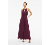 Maxikleid VILA "VIMILINA HALTERNECK MAXI DRESS - NOOS", Damen, Gr. 34, N-Gr, lila (fig detail:elastic), Web, Obermaterial: 100% Polyester, unifarben, regular fit knöchellang, Neckholder, Kleider Maxik