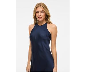 Maxikleid VILA "VIRAVENNA S/L ANKLE DRESS - NOOS/OC", Damen, Gr. 40, N-Gr, navy blazer, Obermaterial: 100% Polyester, unifarben, regular fit lang, Kleider Maxikleid, Kunstfaser, regular fit (58750918-