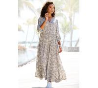VIVANCE Maxikleid Damen grau-beige bedruckt Gr.46