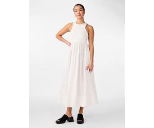 Maxikleid Y.A.S "YASMIRI SL LONG DRESS NOOS", Damen, Gr. L, N-Gr, star weiß, Jersey, Obermaterial: 95% Baumwolle, 5% Elasthan, unifarben, regular fit lang, Rundhals, Kleider Maxikleid, Sommerkleid (53