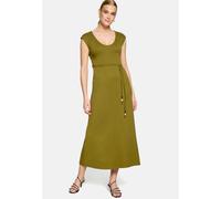 Maxikleid ZERO "Damen mit Gürtel", Damen, Gr. 44, Normalgrößen, grün (fir grün), Popeline, Obermaterial: 97% Baumwolle (organic), 3% Elasthan, A-Linie lang, V-Ausschnitt, Kleider Maxikleid, Material (