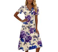 Maxikleider Damen Sommer Luftige Sommerkleider Lang Maxikleider Damen Sommer Mit Ärmel Strandkleid Weiß Blusenkleider Tunikakleid Damenkleider Lang Kleid A Linie Long Dress Outfit Für Abiball Mutter