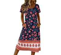 Maxikleider Damen Sommer Luftige Sommerkleider Maxikleid Langarm Tunika Strandkleid Damen Blusenkleid Lang Tunika Kleid Damenkleider Sommer Lang A Linien Kleid Red Dress Business Outfit Set