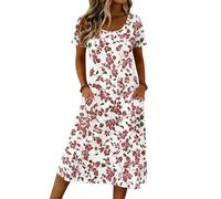 Maxikleider Damen Sommer Maxi Sommerkleid Damen Maxikleid Langarm Strandkleider Lang Blusenkleid Langarm Tunika Kleider Sommer Damenkleider Knielang Kleid Neckholder Evening Dress 70Er Jahre Outfit