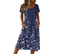 Maxikleider Damen Sommer Sommerkleid Lang Maxikleid Cover Up Strandkleid Blusenkleid Lang Tunika Kleid Damen Sommer Damenkleider Festlich Tenniskleid Milkmaid Dress Outfit Für Abiball Mutter