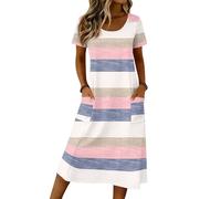 Maxikleider Damen Sommer Sommerkleider Knielang Maxikleid Langarm Strandkleid Damen Lang Blusenkleid Sommer Tunika Kleid Damenkleider Chiffonkleid Figure Skating Dress Outfit Für Abiball Mutter