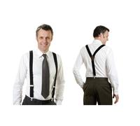 Maximex Hosenträger Schwarz, klassische Y-Form, Verhindern das Rutschen der Hose, längenverstellbar bis max. 125 cm, mit Metallclips