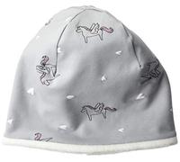 maximo Baby-Mädchen Beanie aus Jersey Mütze, grau(Hellgrau-Rosa-Einhorn 18), (Herstellergröße: 49)