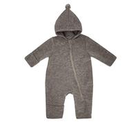 maximo - Baby-Overall-Wollfleece Reißverschluss GOTS, braunmeliert, 86/92