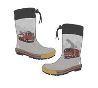 maximo Babygummistiefel, Kindergummistiefel, Gummistiefel, Regenstiefel, für Jungen, Motiv Feuerwehr 2025", graphit, gepatcht, Reflex (graphit, EU Schuhgrößensystem, Grundschulkind, Numerisch, M, 29)