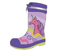MaxiMo Babygummistiefel, Kindergummistiefel, Naturgummi lavendel/pink, Motiv "Einhorn" Futter 100% PL mit Stulpe, handbemalt, jeder Stiefel ein Unikat
