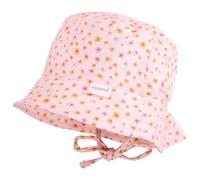 maximo - Baby's Hütchen Bindeband Musselinstoff Futter - Hut, Gr. 43 cm, rosa (Muschelrosa/Blümchen)