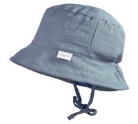 maximo - Baby's Hütchen Bindeband Musselinstoff Futter - Hut, Gr. 45 cm, grau (FlintStone)