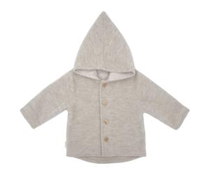 maximo - Baby's Jersey Fleece Jacke m. Kapuze - Freizeitjacke, Gr. 62-68, grau (BeigeMelange)
