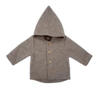 maximo - Baby's Jersey Fleece Jacke m. Kapuze - Freizeitjacke, Gr. 86-92, grau/braun (BrownMelange)