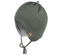 maximo - Baby's Rippen Fleece Mütze m. Band - Mütze, Gr. 41 cm, grau/oliv (KhakiGrey)