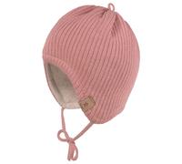 maximo - Baby's Rippen Fleece Mütze m. Band - Mütze, Gr. 45 cm, rosa (AshRose)