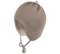 maximo - Baby's Rippen Fleece Mütze m. Band - Mütze, Gr. 47 cm, braun (BrownMelange)