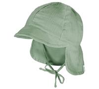 maximo - Baby's Schildmütze Band Musselinstoff Nackenschutz - Cap, Gr. 45 cm, grün (Frostgrün)