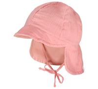 maximo - Baby's Schildmütze Band Musselinstoff Nackenschutz - Cap, Gr. 45 cm, rosa (Altrosa)