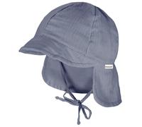 maximo - Baby's Schildmütze Band Musselinstoff Nackenschutz - Cap, Gr. 47 cm, grau (FlintStone)