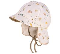 maximo - Baby's Schildmütze Band u. Nackenschutz Bedruckt - Cap, Gr. 43 cm, weiß (Autos)