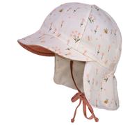 maximo - Baby's Schildmütze Band u. Nackenschutz Bedruckt - Cap, Gr. 45 cm, grau (Blumen)