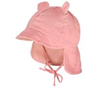 maximo - Baby's Schildmütze m. Ohren u. Nackenschutz - Cap, Gr. 43 cm, rosa (Oldrose)