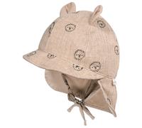 maximo - Baby's Schildmütze m. Ohren u. Nackenschutz - Cap, Gr. 47 cm, beige (BeigeMelange/Lion)