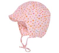 maximo - Baby's Schildmütze m. Ohrenschutz - Cap, Gr. 37 cm, rosa (Muschelrosa/Blümchen)