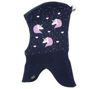 maximo - Girl-Schlupfmütze Jacquard Einhorn - Mütze, Gr. 53 cm-55 cm 53-55 cm, blau (Navy/ChiveBlossom)