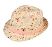 maximo - Girl's Trilby Schmetterling Futter - Hut, Gr. 55 cm, beige (Wollweiß/Dogwood)