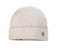 maximo GOTS Baby-Beanie, Umschlagrand Microringel, Jersey, UV 50 Made in Germany 43 hellbraunmeliert-weiß